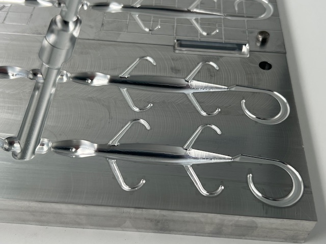 fishing lure mold for ribbed lizard bass fishing plastics