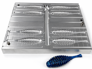 3.5" Flat Shad 4 Cavity Mold