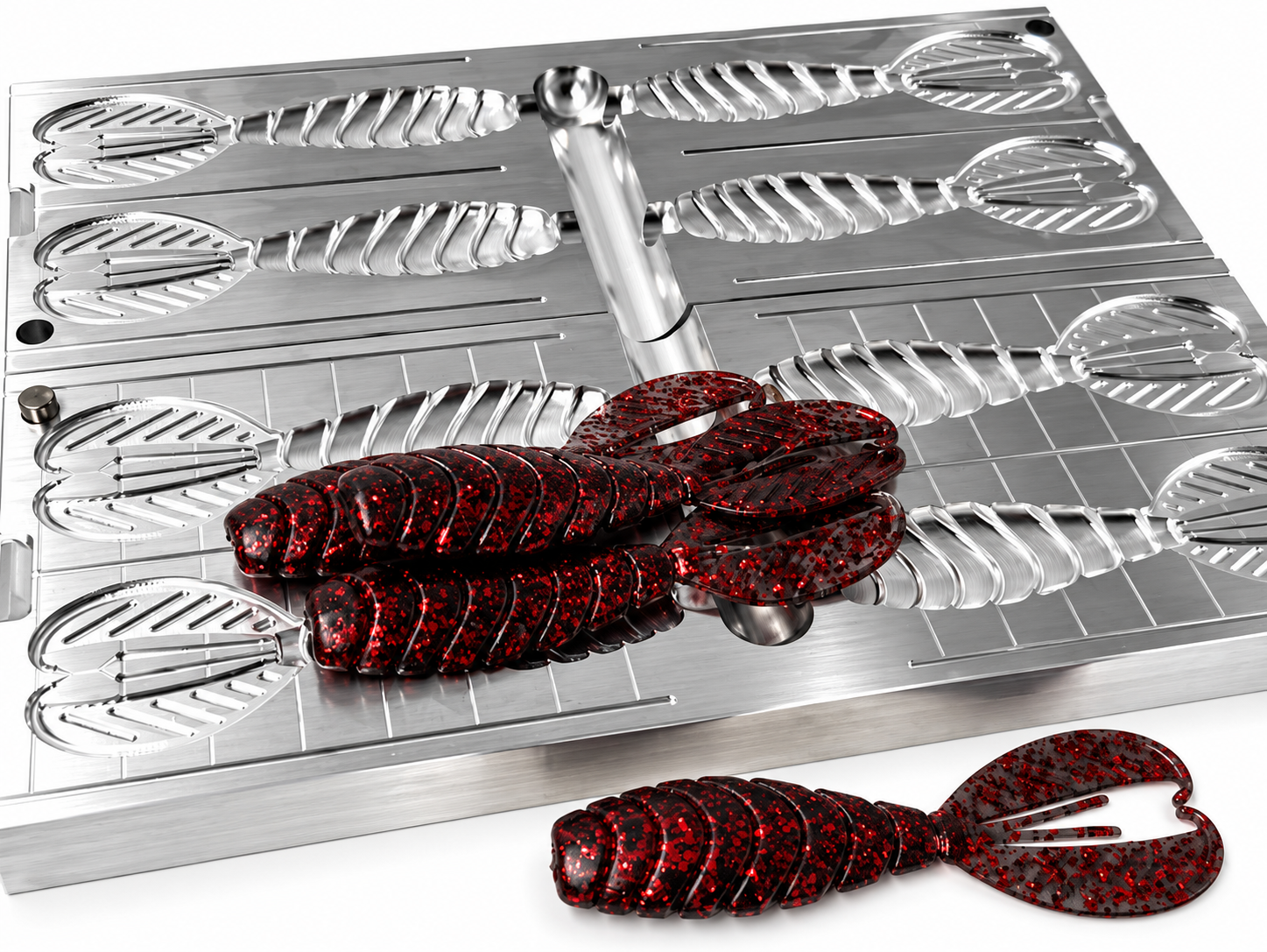 4" Zipper Craw 4 Cavity Mold